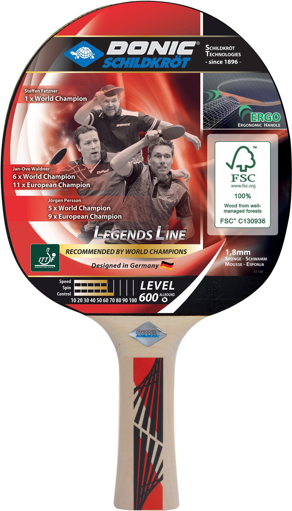 DONIC Tischtennis Schläger Legends 600 FSC Default Title