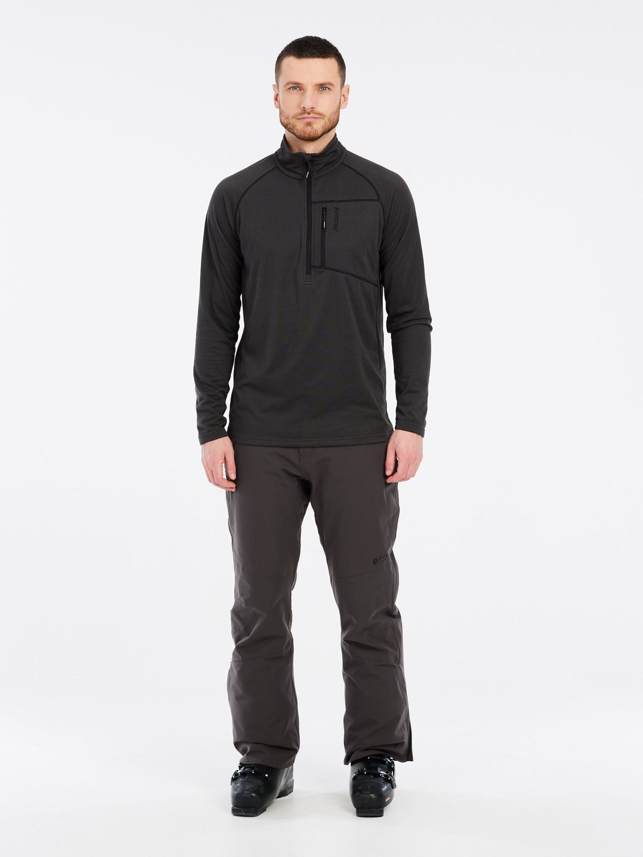 PROTEST PRTKODY 1/4 zip active top, Deep Grey