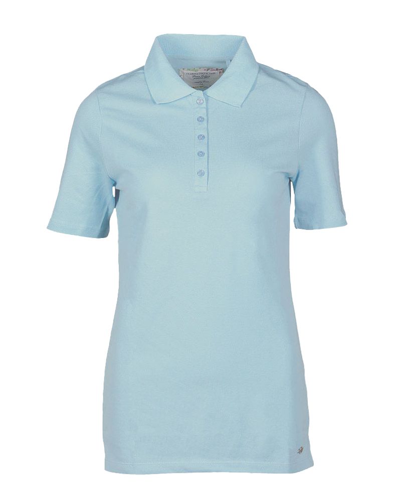 CLARINA Polo-Shirt, 1/2 Arm, uni, BLEU