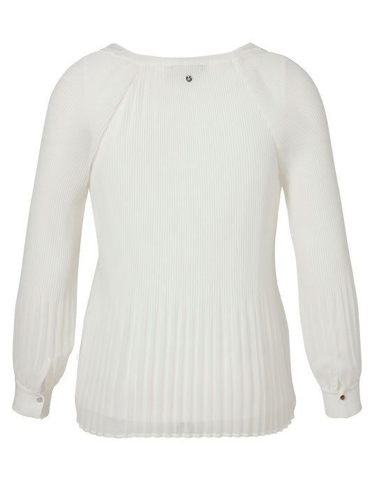 Bluse V-Ausschnitt 1/1 Arm Plissee