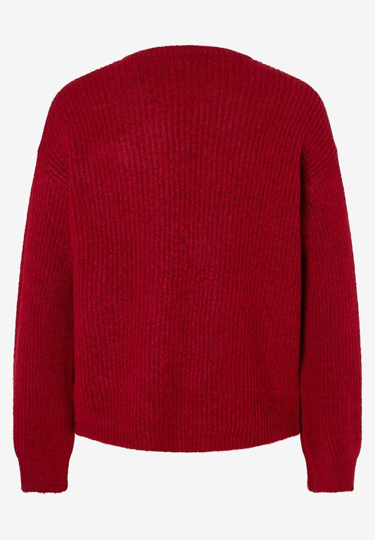 MORE & MORE Rippen-Strickjacke rot Herbst-Kollektion