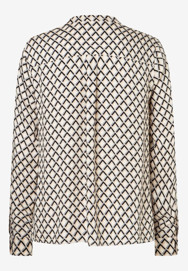 MORE & MORE Viskosebluse schwarz/beige/ecru Herbst-Kollektion