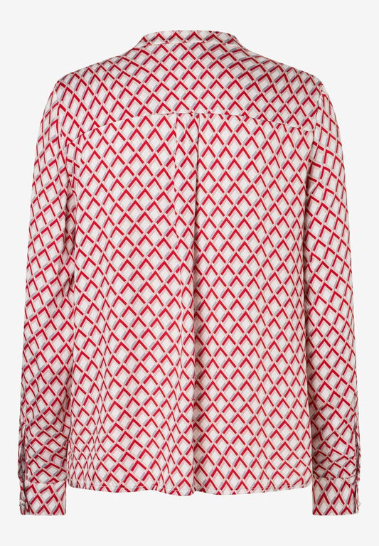 MORE & MORE Viskosebluse rot/rosa/ecru Herbst-Kollektion
