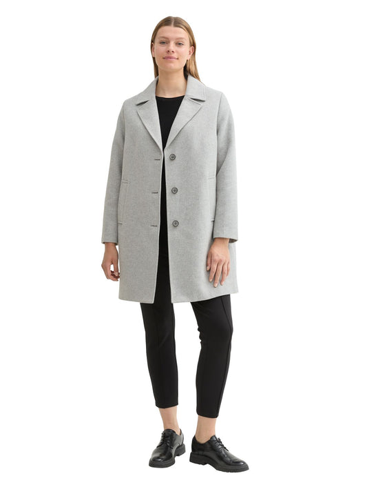 TOM TAILOR Plus Size - Langer Mantel mit recycelter Wolle