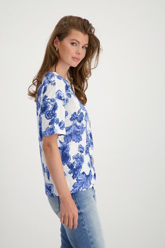 MONARI T-Shirt, denim blue gemustert