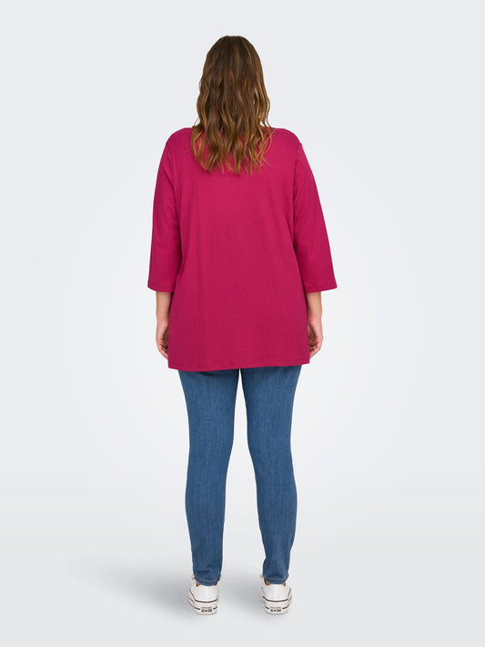 ONLY CARMAKOMA CARBONNIE 3/4 V-NECK A-SHAPE JRS
