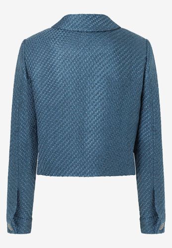 MORE & MORE kurzer Bouclé-Blazer greyblue Herbst-Kollektion