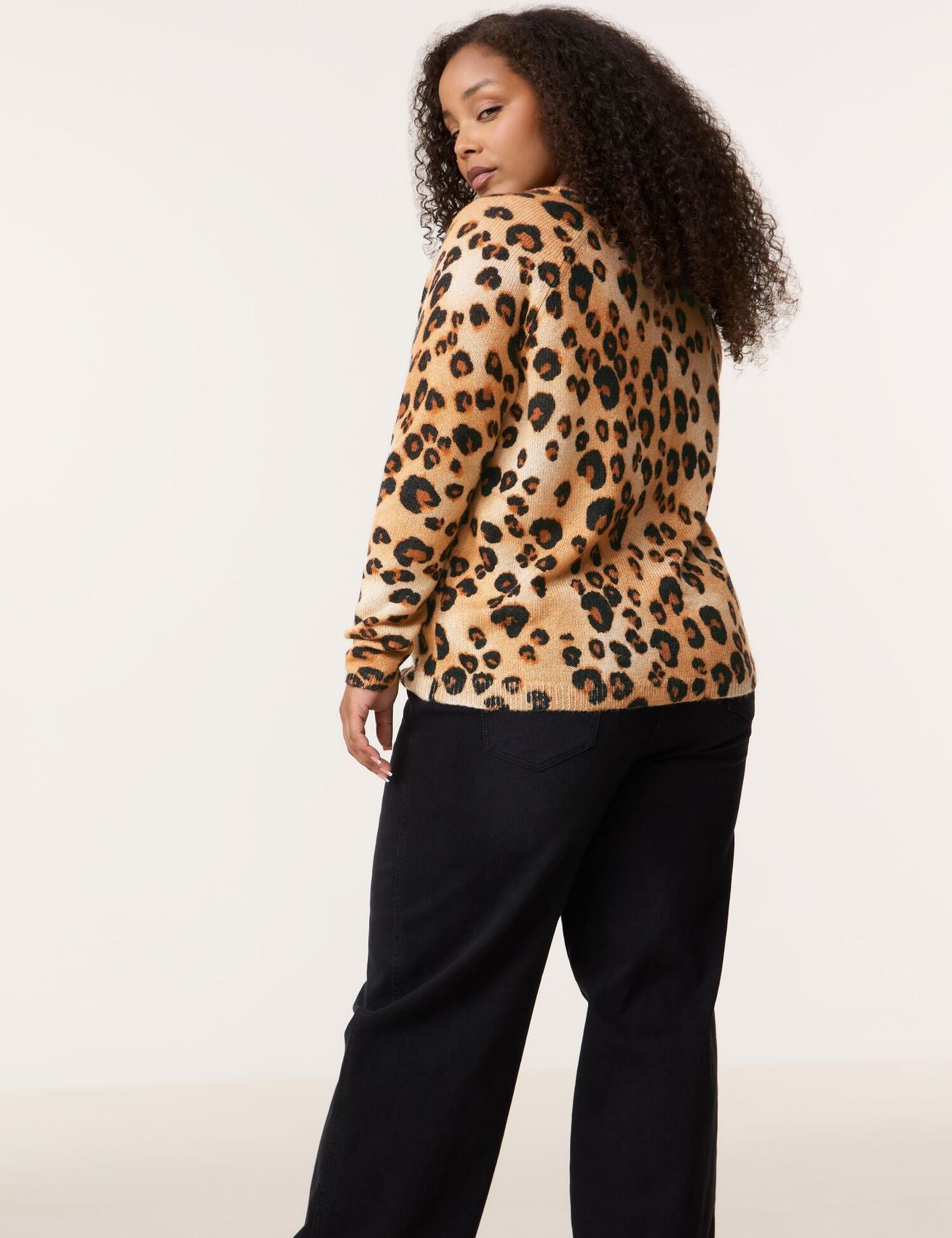SAMOON Pullover mit Leo-Dessin