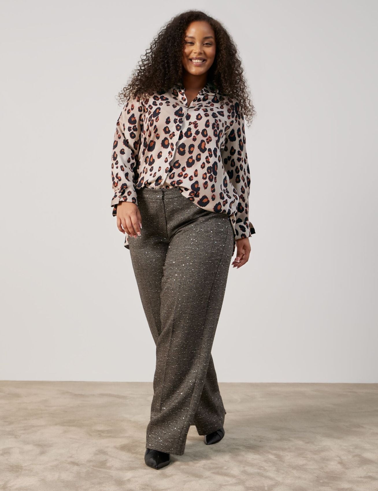SAMOON Bluse mit Leo-Print
