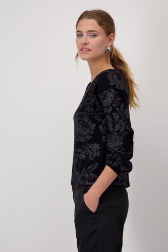 MONARI Pullover, schwarz gemustert