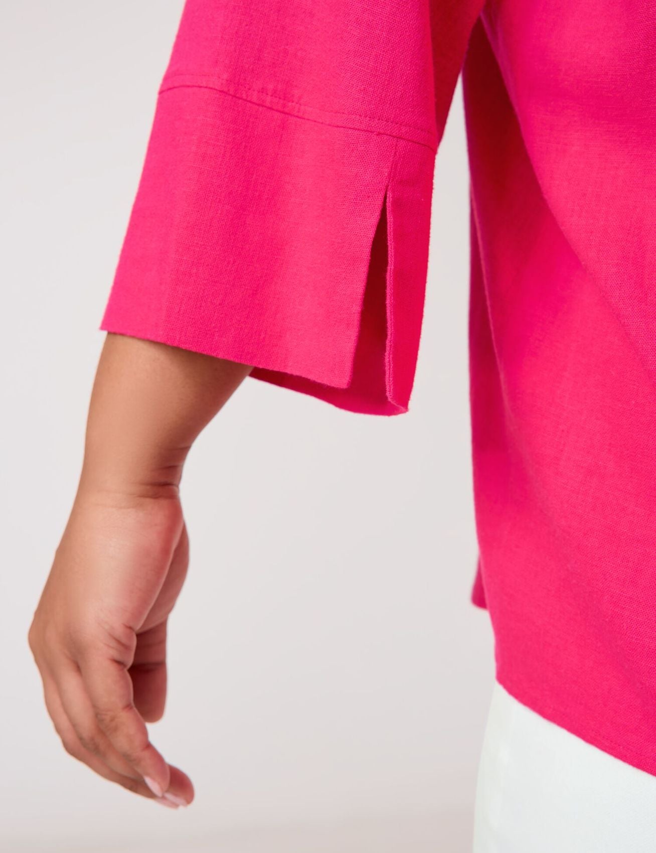 3/4 Arm Bluse aus Viskose-Leinen-Mix