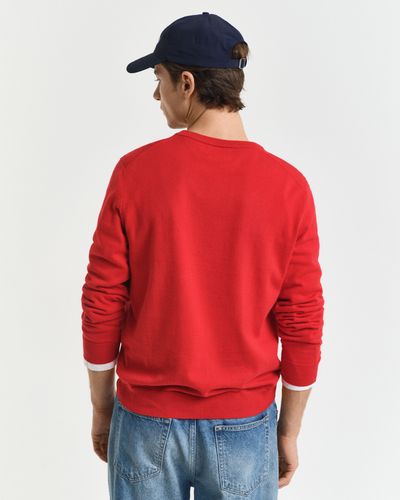GANT Klassischer V-Neck Pullover aus Baumwolle
