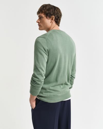 GANT Klassischer V-Neck Pullover aus Baumwolle