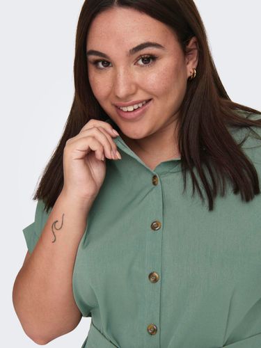 ONLY CARMAKOMA CARDIEGA SS BLK SHIRT DRESS WVN NOOS