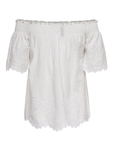 ONLY CARMAKOMA ONLNEW SHERY LIFE EMB ANG OFFSHO TOP