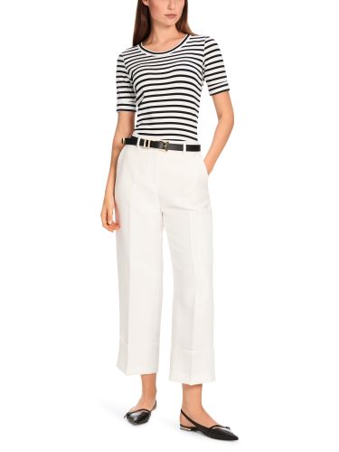 MARC CAIN Ringel-T-Shirt aus Baumwoll-Ripp