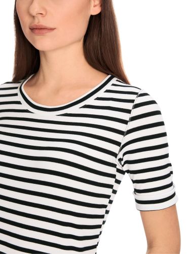 MARC CAIN Ringel-T-Shirt aus Baumwoll-Ripp