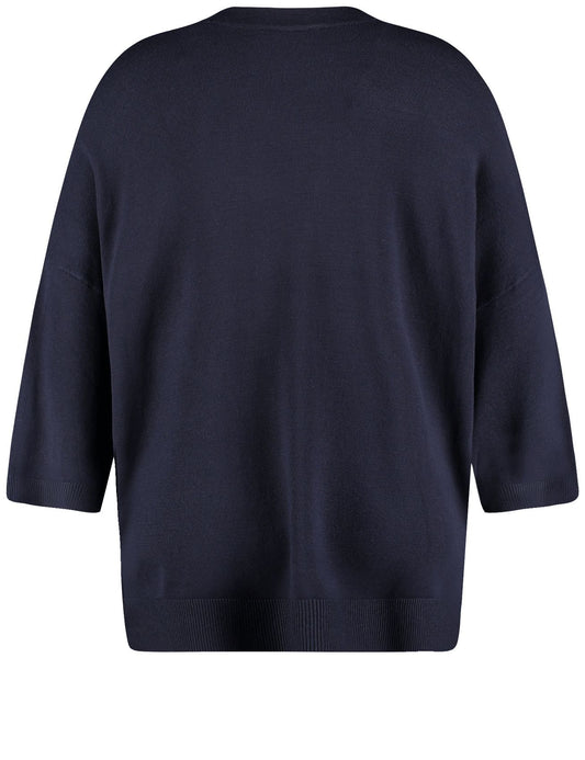 SAMOON Lässige Strickjacke mit halbem Arm