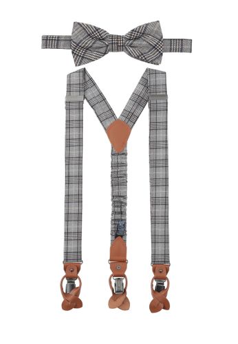 SEIDENFALTER Set Hosenträger+Fliege Karo