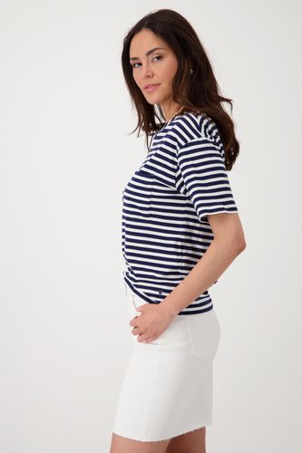 MONARI T-Shirt, navy blue ringel