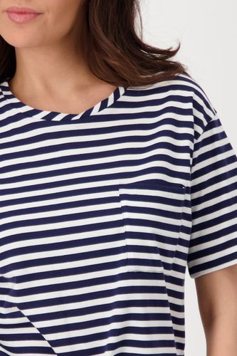 MONARI T-Shirt, navy blue ringel