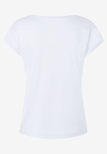 MORE & MORE T-Shirt mit Wasserfall-Ausschnitt weiß Sommer-Kollektion