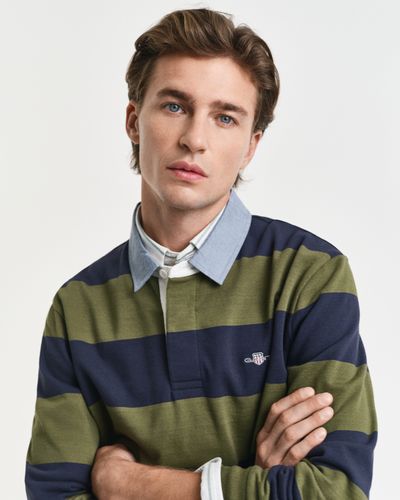 GANT Gestreiftes Heavy Rugger mit Chambray-Kragen