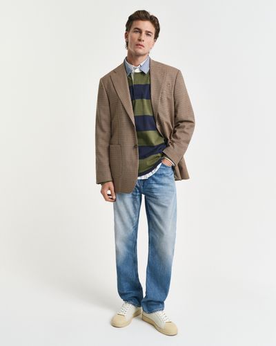 GANT Gestreiftes Heavy Rugger mit Chambray-Kragen