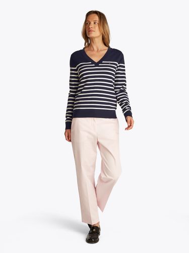 TOMMY HILFIGER CO JERSEY STITCH LS V-NK SWEATER