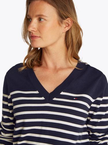 TOMMY HILFIGER CO JERSEY STITCH LS V-NK SWEATER