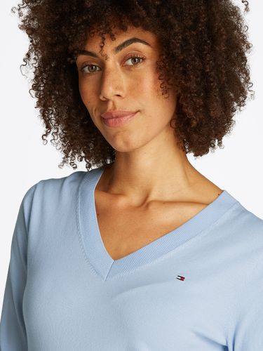 TOMMY HILFIGER CO JERSEY STITCH V-NK SWEATER