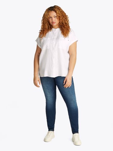 TOMMY HILFIGER CRV ESS LI COLLARLESS S/S BLOUSE