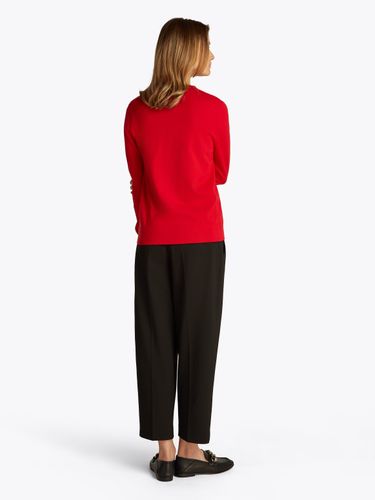 TOMMY HILFIGER CO JERSEY STITCH LS V-NK SWEATER