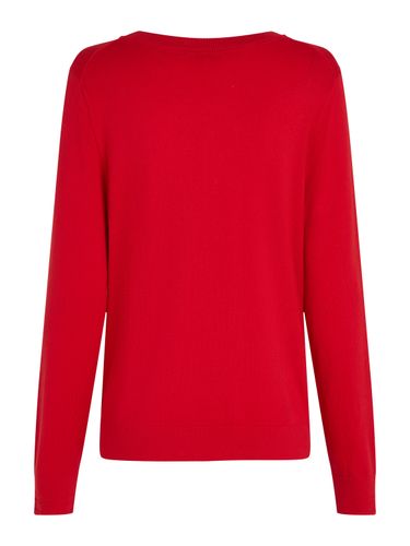 TOMMY HILFIGER CO JERSEY STITCH LS V-NK SWEATER