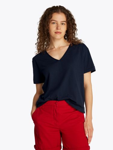 TOMMY HILFIGER SLUB CROP V-NK SS