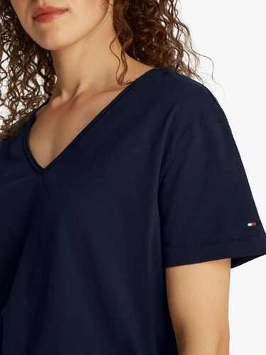 TOMMY HILFIGER SLUB CROP V-NK SS