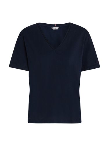 TOMMY HILFIGER SLUB CROP V-NK SS