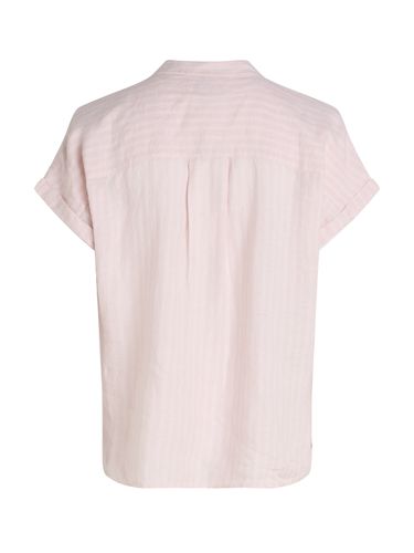 TOMMY HILFIGER ESS LINEN COLLARLESS S/S BLOUSE