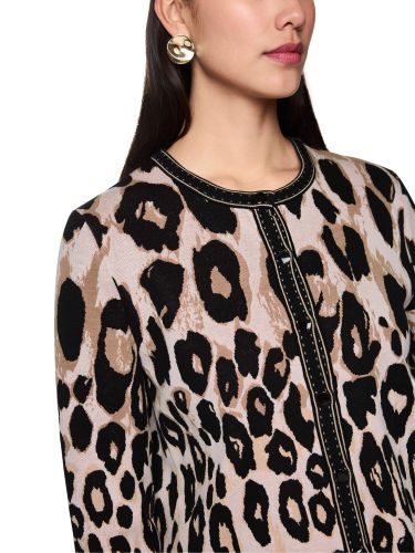MARC CAIN Cropped Leo-Cardigan Knitted in Germany