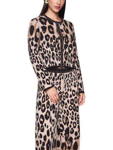 MARC CAIN Cropped Leo-Cardigan Knitted in Germany