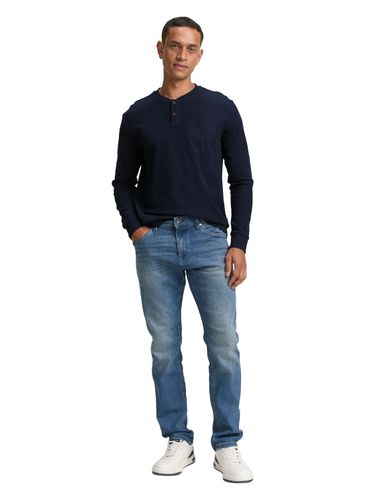 TOM TAILOR Ripp Henley Langarmshirt mit Brusttasche