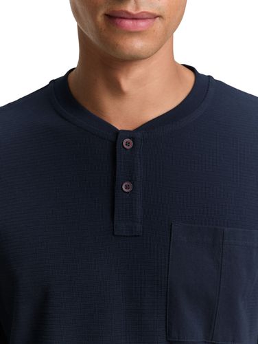 TOM TAILOR Ripp Henley Langarmshirt mit Brusttasche