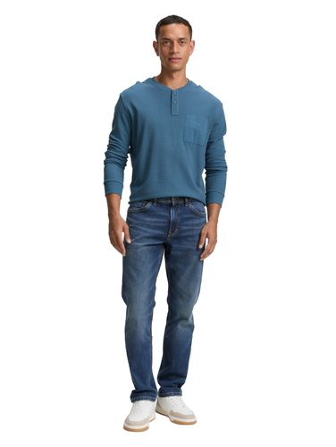 TOM TAILOR Ripp Henley Langarmshirt mit Brusttasche