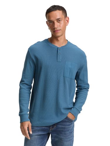 TOM TAILOR Ripp Henley Langarmshirt mit Brusttasche