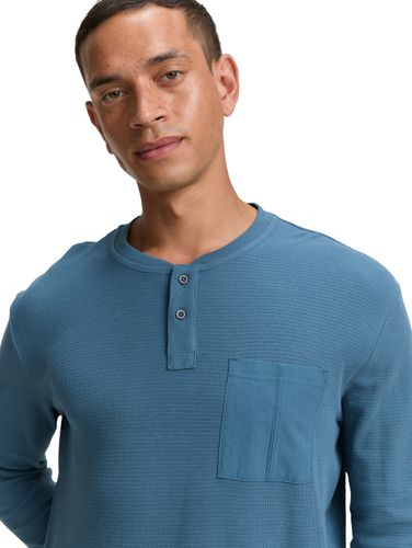 TOM TAILOR Ripp Henley Langarmshirt mit Brusttasche