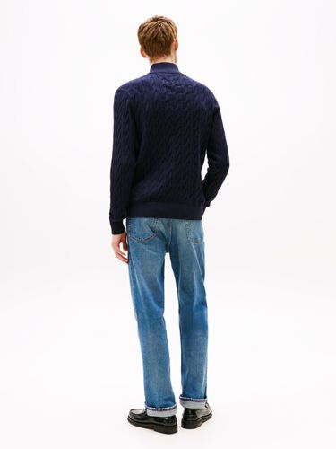 TOMMY HILFIGER CLASSIC COTTON CABLE ZIP MOCK