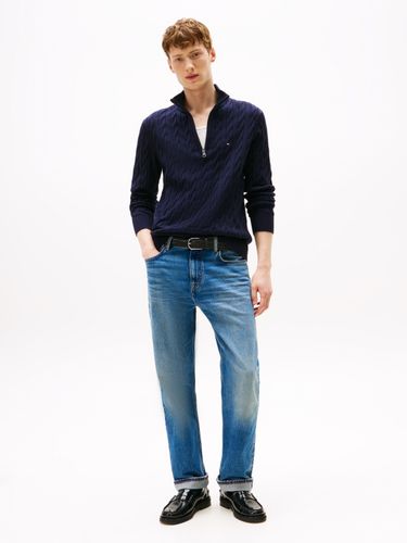 TOMMY HILFIGER CLASSIC COTTON CABLE ZIP MOCK