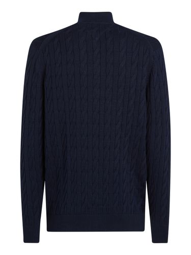 TOMMY HILFIGER CLASSIC COTTON CABLE ZIP MOCK