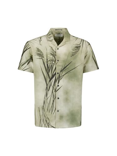 NO EXCESS Shirt Short Sleeve Revers Collar Allover Printed