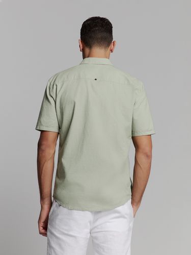 NO EXCESS Shirt Short Sleeve Solid With Linen